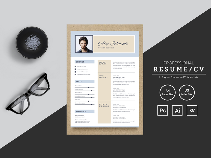 Alex Selmialt Word Resume Template By Thestyle On Dribbble
