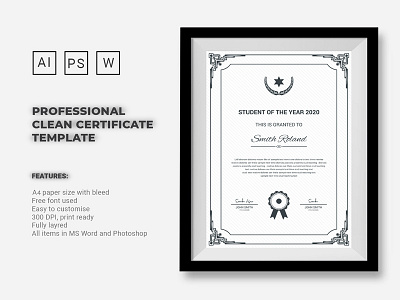 Completion Certificate Template award certificate completion corporate decorative diploma elegant excellence excellence certificate frame graduation green modern multicolor ornaments paper certificate print print template professional red simple simple certificate template vintage yellow certificate