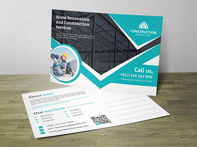 Renovation Post Card Corporate Identity Template business clean corporate customisable customize design easy editable logo flyer free fonts gift card indesign invitation letter logo magazine ad modern photoshop postcard poster