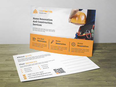 Construction Post Card Corporate Identity Template