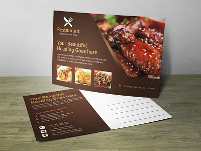 Restaurant Post Card Corporate Identity Template business clean corporate customisable customize design easy editable logo flyer free fonts gift card indesign invitation letter logo magazine ad modern photoshop postcard poster