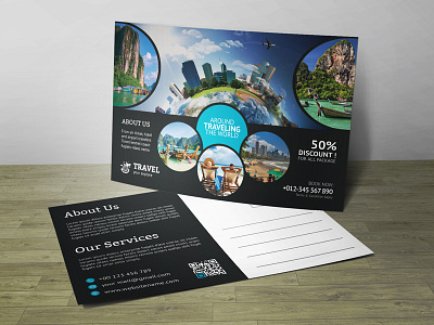 Travel Post Card Corporate Identity Template business clean corporate customisable customize design easy editable logo flyer free fonts gift card indesign invitation letter logo magazine ad modern photoshop postcard poster