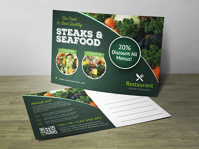 Post Card Restaurant Corporate Identity Template business clean corporate customisable customize design easy editable logo flyer free fonts gift card indesign invitation letter logo magazine ad modern photoshop postcard poster