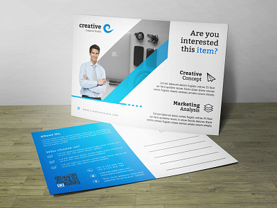 Creative Business Post Card Corporate Identity Template business clean corporate customisable customize design easy editable logo flyer free fonts gift card indesign invitation letter logo magazine ad modern photoshop postcard poster