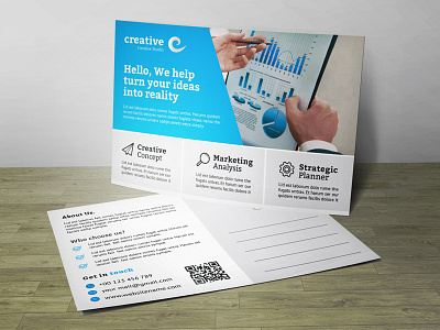 Creative & Modern Post Card Corporate Identity Template business clean corporate customisable customize design easy editable logo flyer free fonts gift card indesign invitation letter logo magazine ad modern photoshop postcard poster