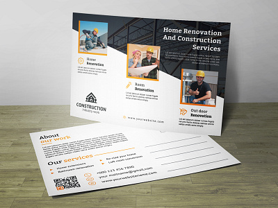 Corporate Construction Post Card Corporate Identity Template