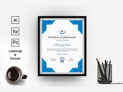 Modern & Clean Award Certificate Template award certificate completion corporate decorative diploma elegant excellence excellence certificate frame graduation green modern multicolor ornaments paper certificate print print template professional red simple simple certificate template vintage yellow certificate