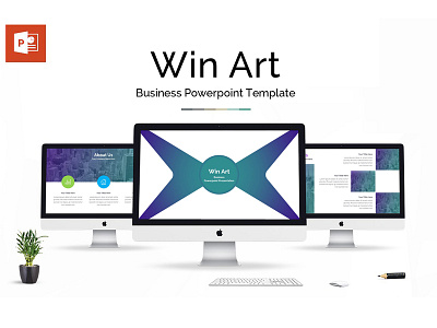 Win Art Business Presentation PowerPoint Template business clean corporate creative extended grey keynote market marketing minimal modern office powerpoint ppt pptx presentation simple standard template white