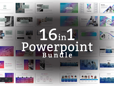 16 in 1 Bundle PowerPoint business clean corporate creative extended grey keynote market marketing office powerpoint ppt pptx presentation presentations simple standard trending vertical white