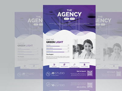 The Agency Flyer abstract art artistic blue building computer corporate graph graphic green hi quality id id kit internet logo modern multimedia official photo play