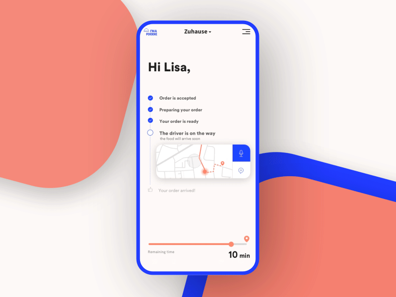 Loaction Tracker animation app app animation app concept concept daily daily ui challenge dailyui dailyuichallenge design food delivery interface interface design location tracker minimal principle typography ui ux vector