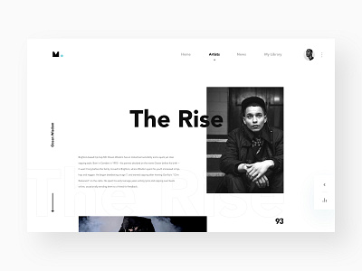 MUZI _ Artist Profile artist library minimal minimal app music ui ux web webdesign