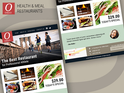 Portfolio #1 | Oreo Restaurant athlete flat homepage landing menu restaurant ui website