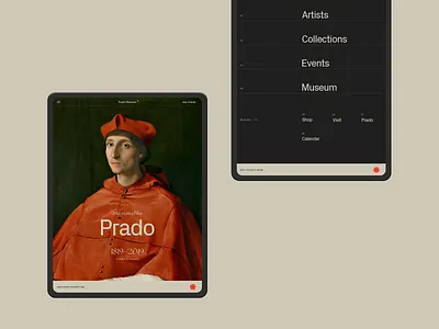 Museo del Prado. black minimal minimal art museum tablet typography ui ui ux design ux web white