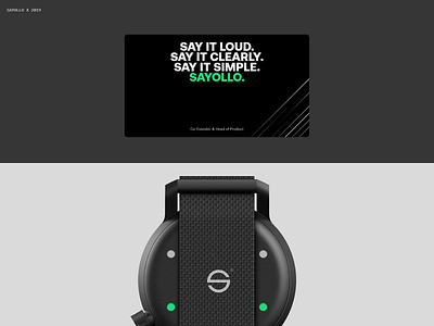 Sayollo. black branding design future green logo minimal typography ui ux web
