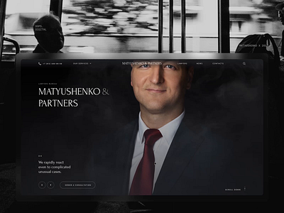 Matyushenko & Partners. animation black design desktop interaction minimal motion typography ui ux web website