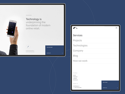 Elogic blue design desktop it minimal tablet tech typography ui ux web website