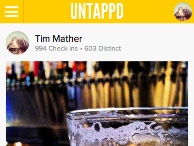 Individual Check-In Page beer gold responsive untappd