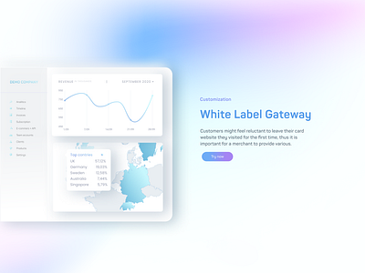 White Label Gateway data visualization components webdesign