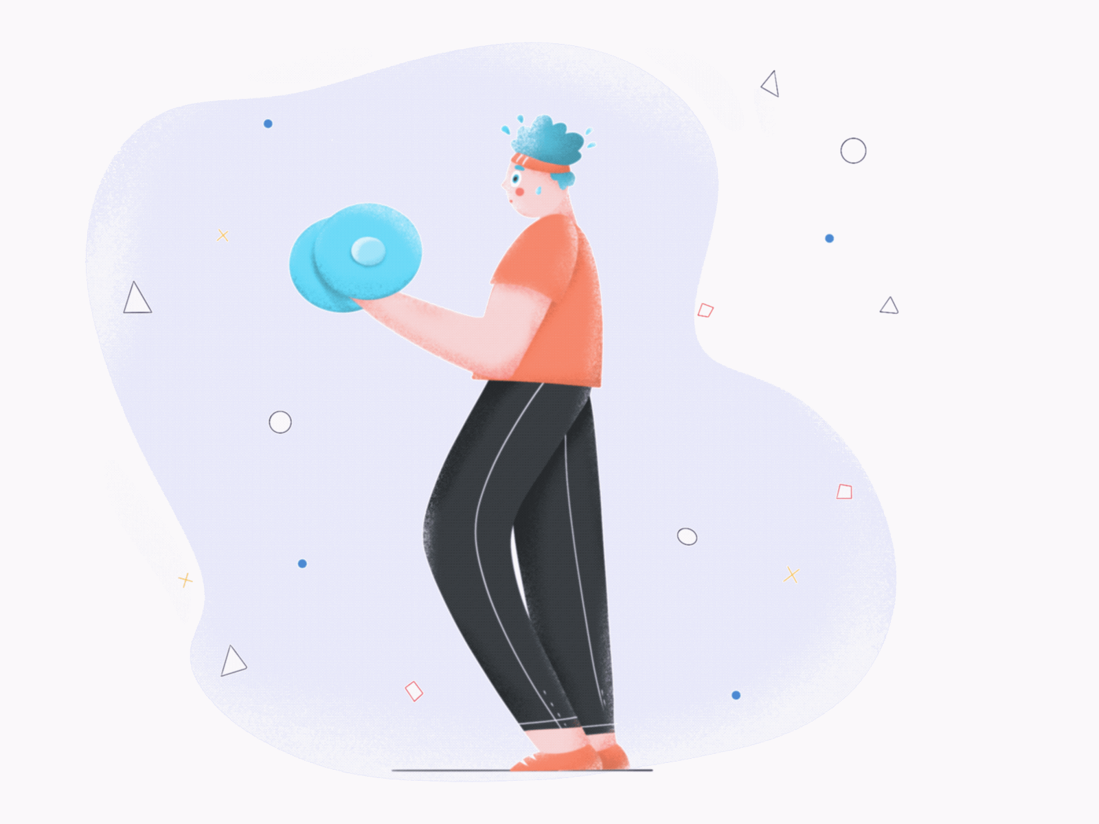Gym app onboarding agency animatedgif animation boy design drawing estonia etheric exercise gym illustration procreate workhard workout