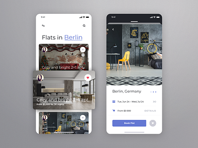 RLST - Flats agency app article booking flat ios layout minimal online photograph ui ux