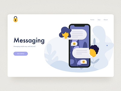 Messaging Web Concept chat flower grass illustration landing page man messaging ui ux web web design women