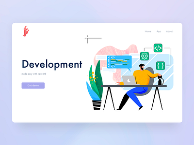 Development Web Concept agency app business clean creative design etheric flat illustration ios layout logo man minimal saas startup typography ui ux web