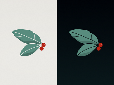 Leaves and Berrys agency berry contrast creative design digital drawing etheric flat floral friday green icon illustration leaves logo minimal procreate red split