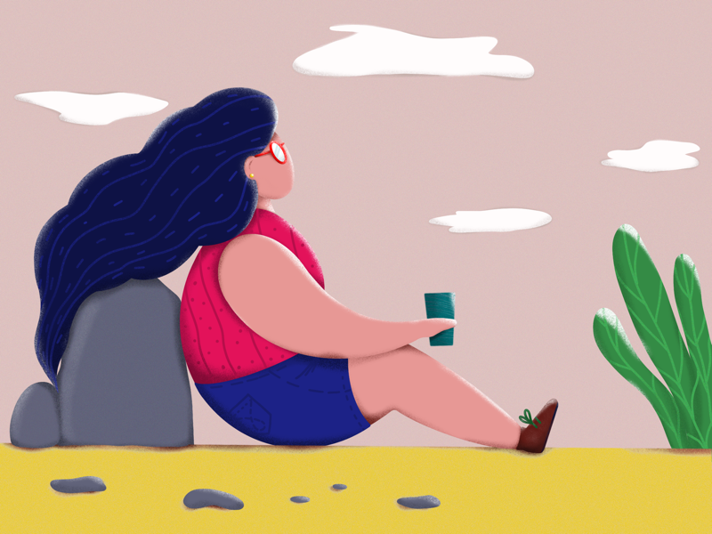 Rest in a summer camp social raster procreate minimal media logo illustration man chill sun sunbathing fashion etheric estonia drawing design clean business branding agency