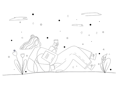 ❓🖍How would you color it? / Summer rest. agency business challenge creative drawing etheric fashion girl illustration leaves nature procreate rest sketch study
