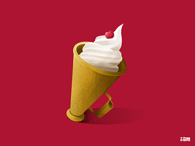 Cherry chantilly cherry cone cream digital art freelance graphic design graphic designer graphiste icecream illustration illustrator megaphone