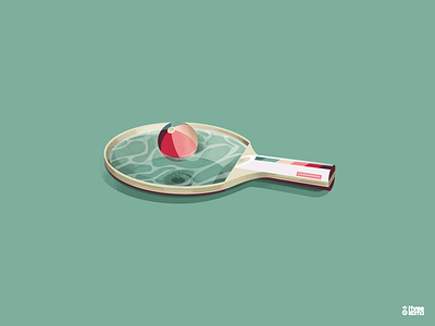 Ping Pool ball digital art graphic design graphic designer graphiste illustration illustrator pingpong piscine pool racket raquette vector