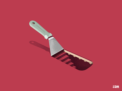 Offset cook digital art food freelance graphic design graphic designer graphicdesign graphiste illustration illustrator offset spatula tool vector