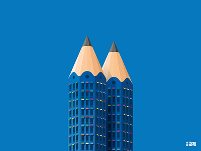 Towers digital art freelance illustration illustrator pencil towers