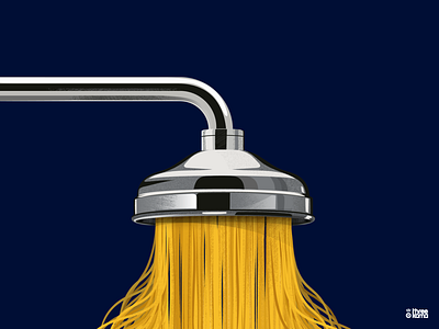 Pasta digital art freelance illustration illustrator pasta shower