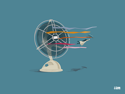Wind femme graphicdesign graphicdesigner illustration ribbon ruban threekoma umbrella vent ventilateur wind woman