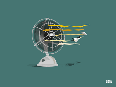 Wind / Color variation blower digital art freelance graphic design graphic designer graphiste illustration illustrator umbrella vector ventilator wind woman