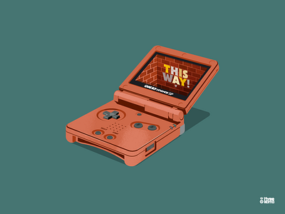 "This Way!" console digital art freelance gameboy gaming gbasp graphic design graphic designer graphicdesign graphicdesigner graphiste illustration illustrator jeux video jeuxvidéo nintendo retrogaming rouen threekoma vector