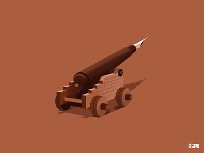 Pen canon digital art freelance graphic design graphic designer graphiste gun illustration illustrator pen plume stylo vector war