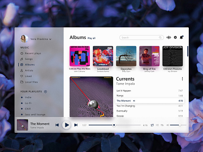Music Player UI app dailyui design desktop figma fluent design music art player ui ux webdesign