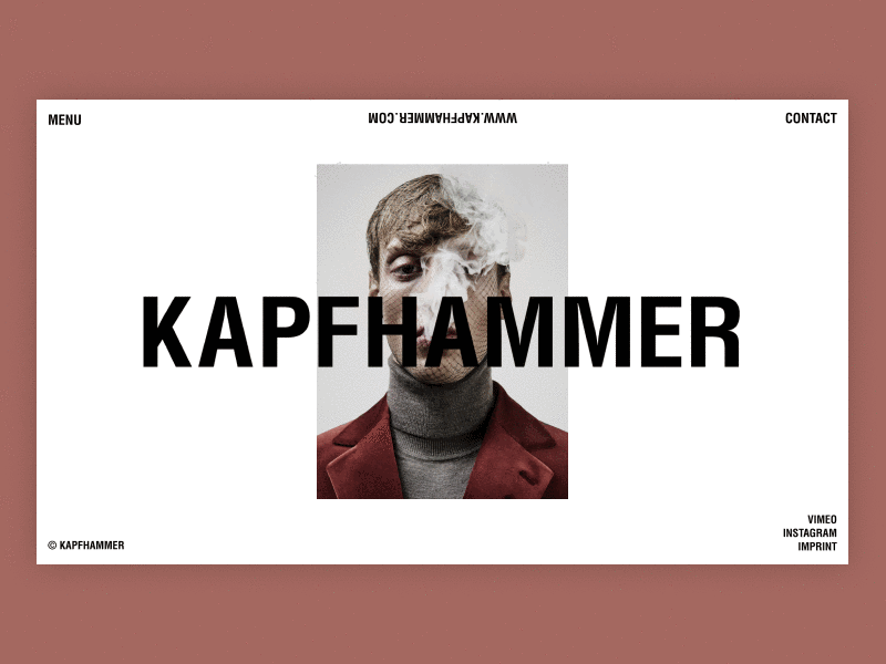 Kapfhammer black gif minimal photographer portfolio portrait video website white wordpress