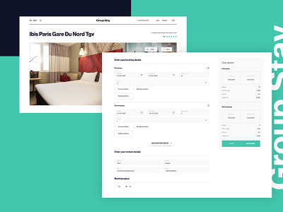 Group stay - design concept booking hotels minimal tourism travel trip ui ux