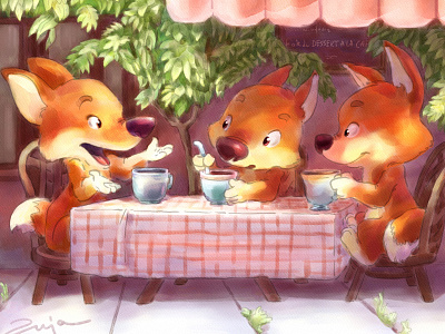 Fox tales animation cartoon character design fox illustration