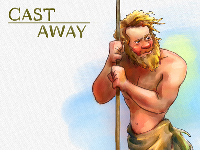 Tom Hanks in Cast Away animation cartoon character character design illustration movies tomhanks watercolor