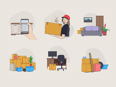 Illustrations for logistic company design illustration minimal ui