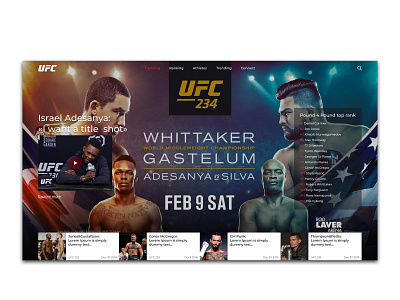 UFC | Concept design minimal typography ui web website
