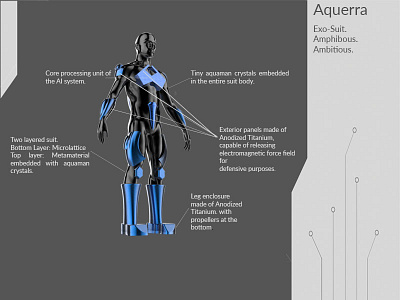 Aquerra- An Exo Suit digital render futuristic design industrial design