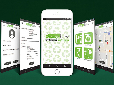 Bhangar Baba- An app enabling waste management system design ui design ux design