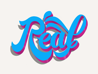 Real! 3d colorful colors design dribbble ipad lettering procreate script type