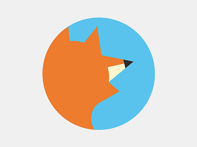 Firefox flat geometric icon minimal